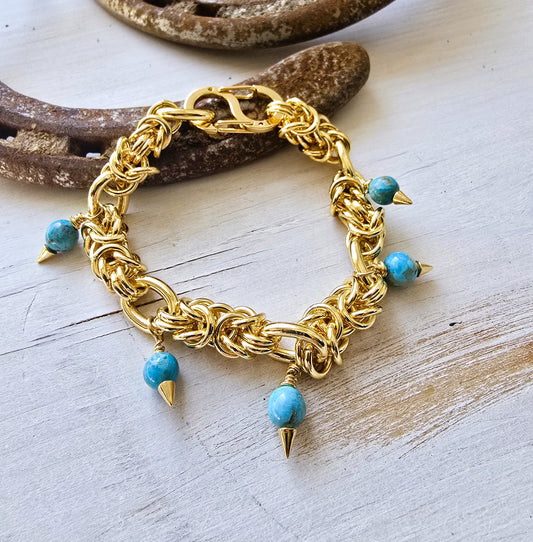 Cody Turquoise and Chain Maille Bracelet