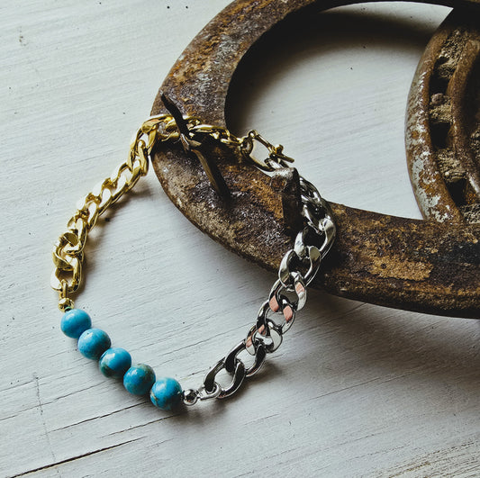 Betsy Mixed Metal Turquoise Bracelet