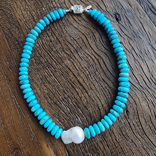 Belle Turquoise & Pearl Necklace